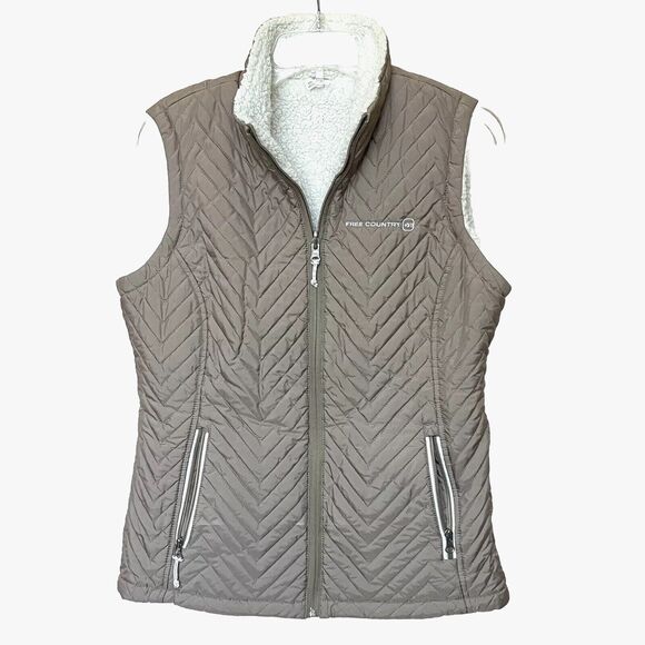 Vest Women’s Small Tan Quilted Fleece Lined Outdoors Transitional - Picture 1 of 9